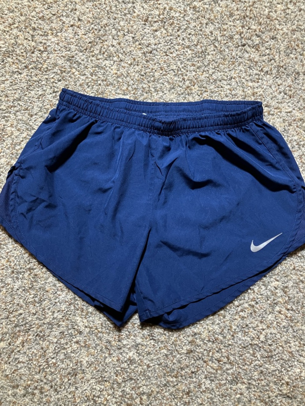 Nike Women's Navy Athletic Shorts with Reflective Swoosh